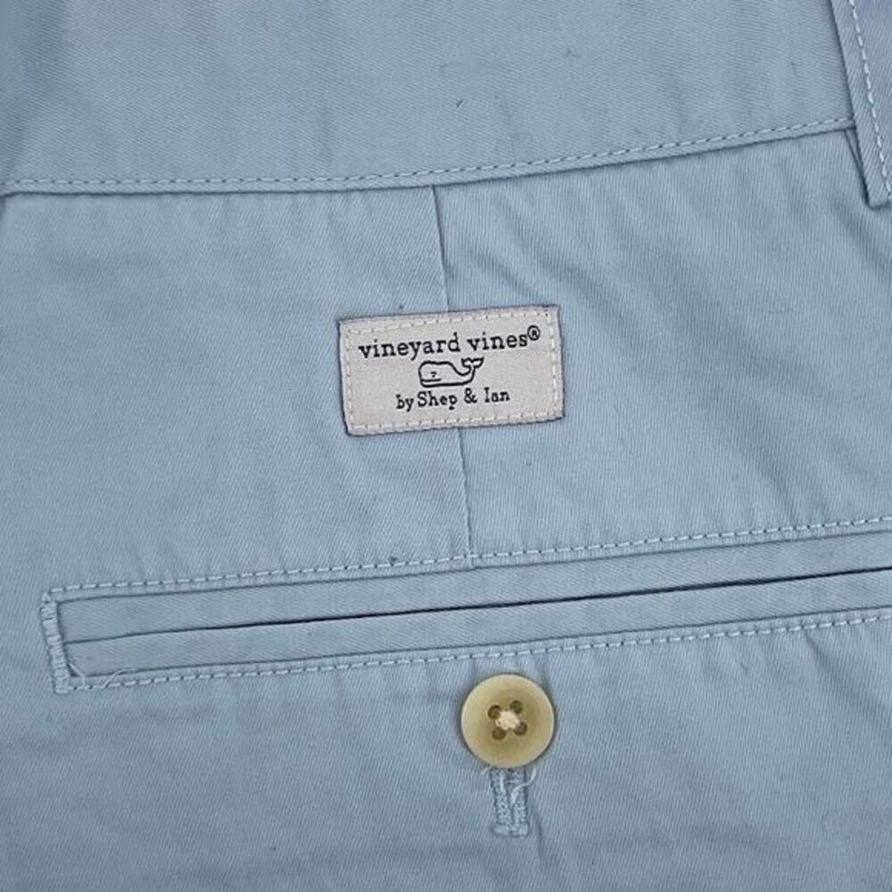 Vineyard Vines Light Blue Cotton Chino Shorts Classic Fit‎ Casual Summer Mens 36 - Picture 4 of 5